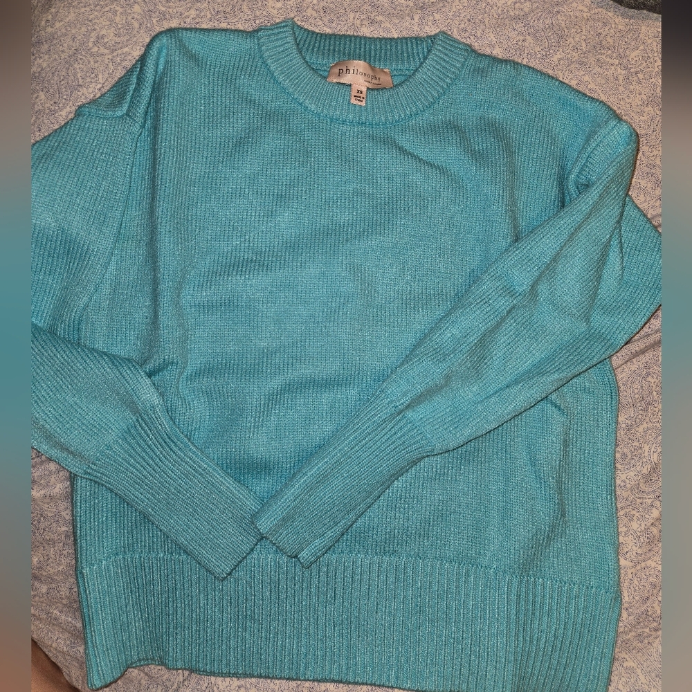 philosophy REPUBLIC CLOTHING Turquoise Blue Crewneck Sweater